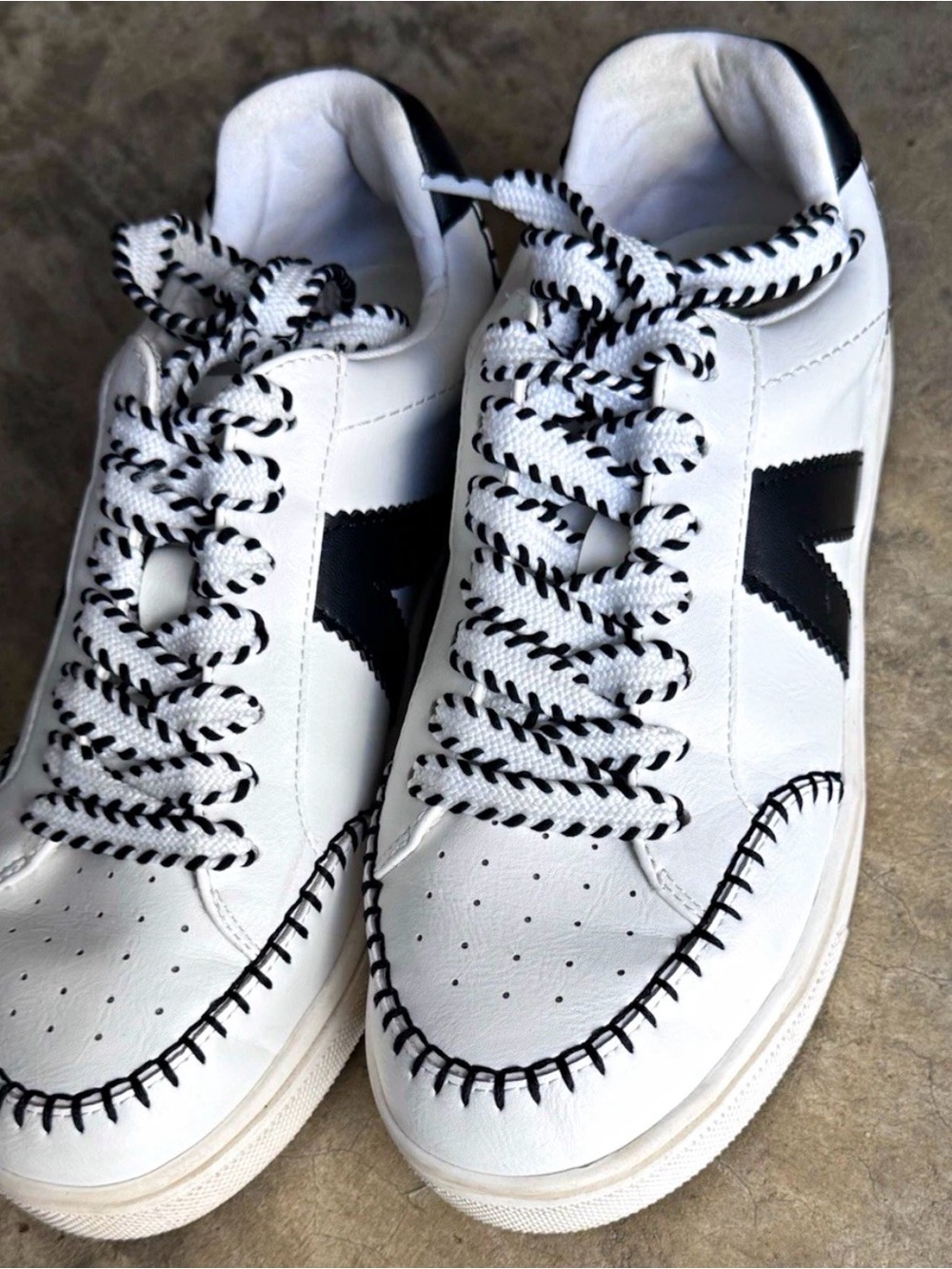 MIA White Sneakers with Black Accents